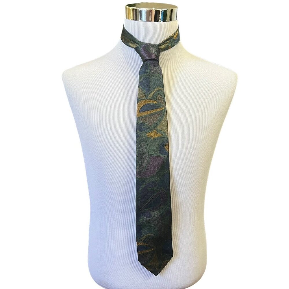 Oscar De‎ La Renta mens tie business formal wedding suit artsy purple blue